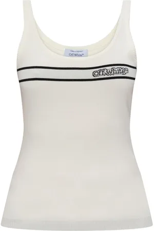 OFF-WHITE Intarsiastrikket top med logo