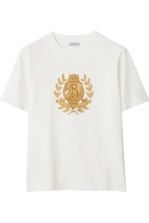 Burberry T-shirt i bomuld med B-våbenmærke