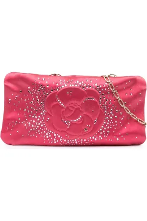 CHANEL Diamante Camellia skuldertaske i satin fra 2009-2010