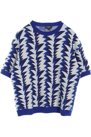 CHANEL Intarsiastrikket T-shirt fra 1986-1988