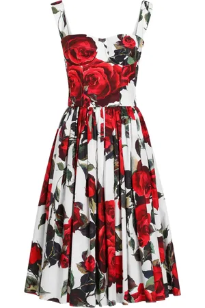 Dolce & Gabbana Mellemlang kjole med blomstertryk