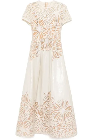 Elie saab Mellemlang kjole med broderi