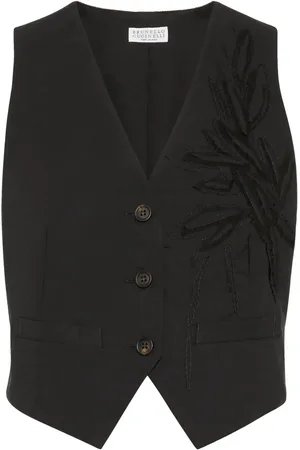 Brunello Cucinelli Vest med Flora-applikation