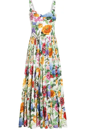Dolce & Gabbana Lang kjole med blomstertryk