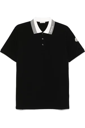 Moncler Polo i pique med logobroderi