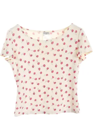 CHANEL T-shirt med rose-tryk fra 1986-1988