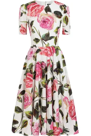 Dolce & Gabbana Mellemlang kjole med blomstertryk