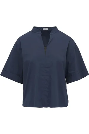 Brunello Cucinelli Bluse i strækbar bomuld