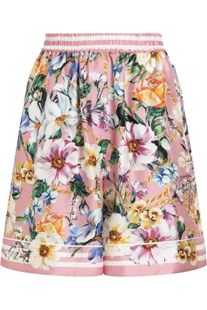 Dolce & Gabbana Shorts i satin med blomstertryk