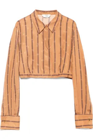 Fendi Silkeskjorte med Karligraphy-tryk