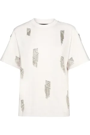 Philipp Plein T-shirt i jersey med frynser