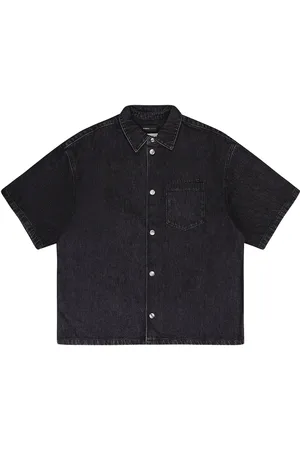 Purple Brand Kortærmet Black denimskjorte