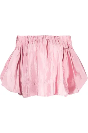 REJINA PYO Carla bluse med pufærmer og off-shoulder-snit