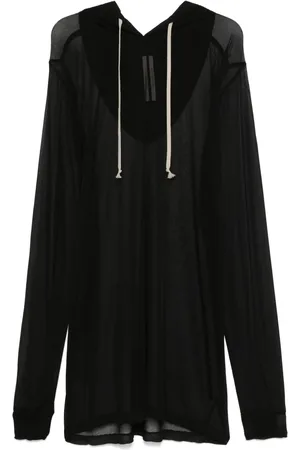 Rick Owens Halv-gennemsigtig hættetrøje