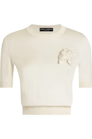 Dolce & Gabbana T-shirt med blomster-applikation