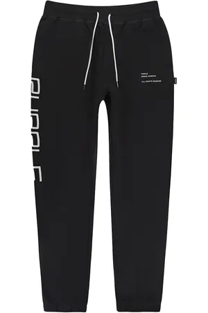 Purple Brand Joggingbukser i frotté med logotryk
