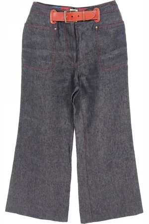 Hermès Jeans med brede ben og bælte fra 00