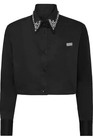 Philipp Plein Cropped Gothic Plein skjorte