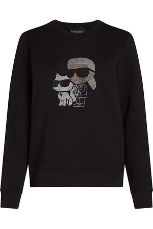 Karl Lagerfeld Ikon Choupette sweatshirt med rhinsten