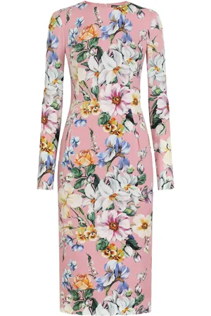 Dolce & Gabbana Mellemlang kjole med blomstertryk
