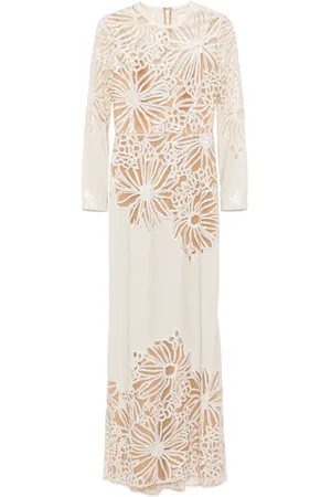 Elie saab Lang kjole med broderi
