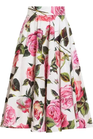 Dolce & Gabbana Mellemlang nederdel med blomstertryk