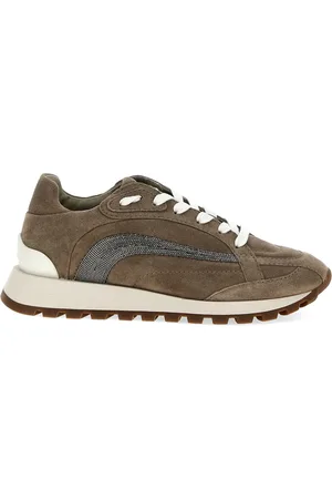 Brunello Cucinelli Monili-udsmykkede sneakers i ruskind