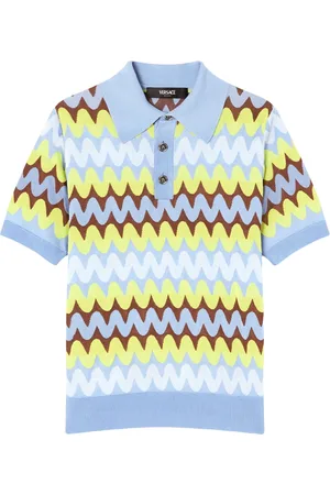 VERSACE Polo med bølgetryk