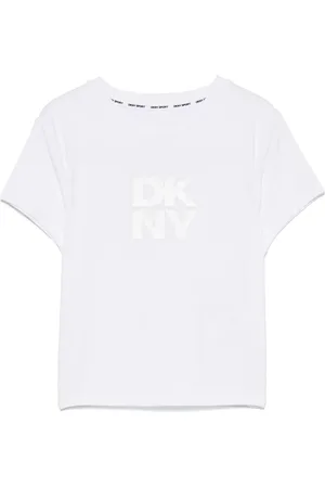 DKNY Cropped T-shirt med folie-logo