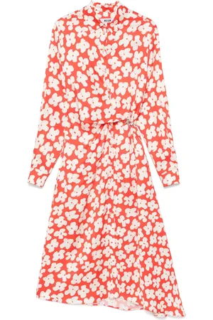 Msgm Mellemlang kjole med blomstertryk