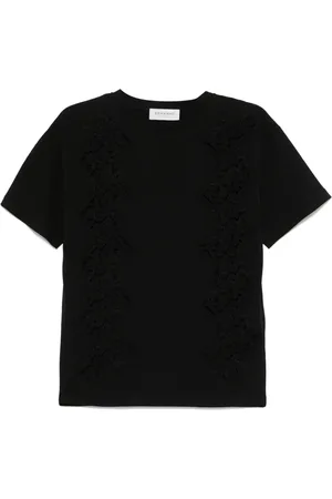 Ermanno Firenze T-shirt med blondedetalje