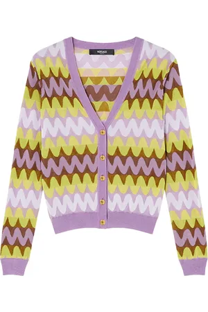 VERSACE Jacquard-strikket Wave cardigan