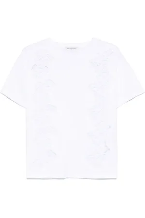 Ermanno Firenze T-shirt med blondedetalje