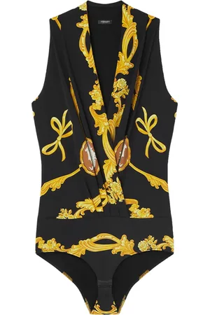 VERSACE Draperet Cameo bodysuit i silke