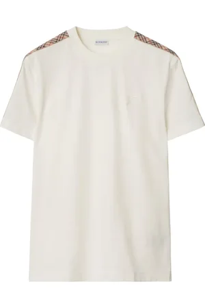 Burberry T-shirt i bomuld med ternet kant