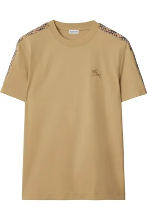 Burberry T-shirt i bomuld med ternet kant