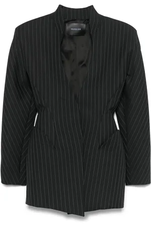 MUGLER Stribet blazer