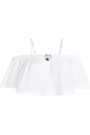 Karl Lagerfeld Cropped strandtop med off-shoulder