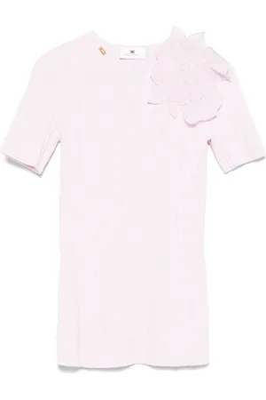 Elisabetta Franchi Blomstret top i mesh