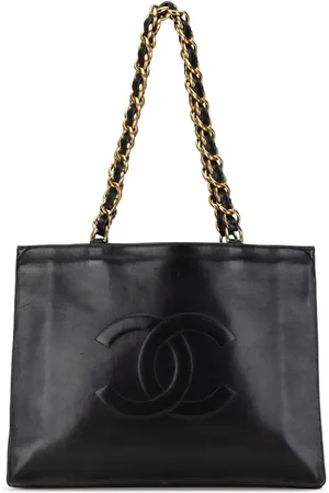 CHANEL CC tote i lammeskind med kæde fra 1994-1996