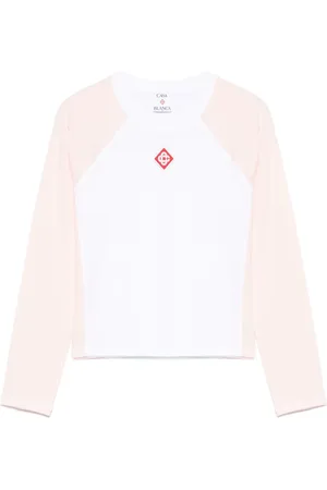 Casablanca Cropped T-shirt med diamant-logo