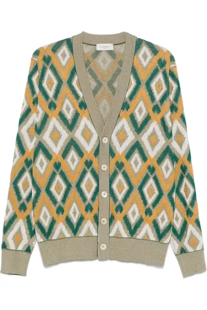Piacenza Cashmere Cardigan i mønstret jacquard