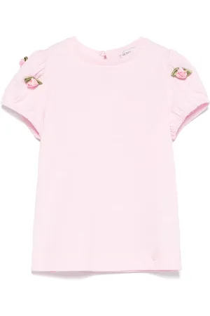 MONNALISA T-shirt med blomster-applikation
