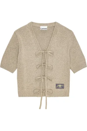 Ganni Cardigan med snøre-detalje