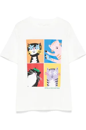 Stella McCartney T-shirt med kattetryk