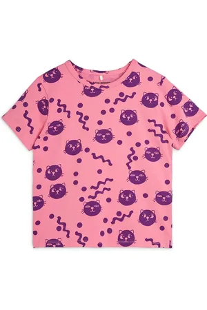 Mini Rodini T-shirt med Squiggly Cats-tryk