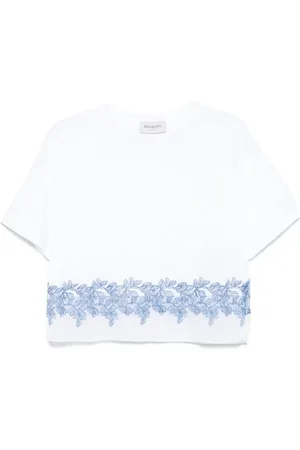 Ermanno Firenze Blomstret T-shirt med blonde