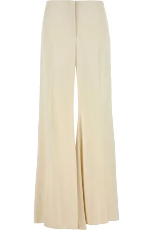 Alexander McQueen Bukser i satin med brede ben