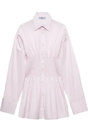 Prada Poplin-skjorte med smock-talje