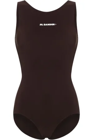 Jil Sander Badedragt med åben ryg og logotryk